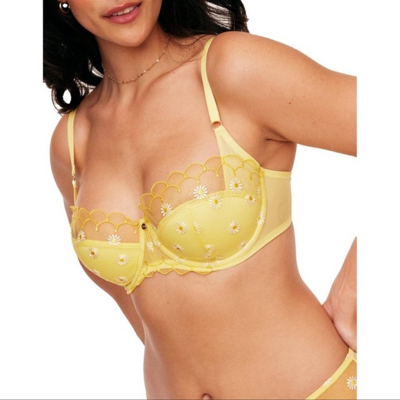 Adore Me Women’s Bettie Balconette Bra - Yellow Size 42D NWT - Picture 2 of 7